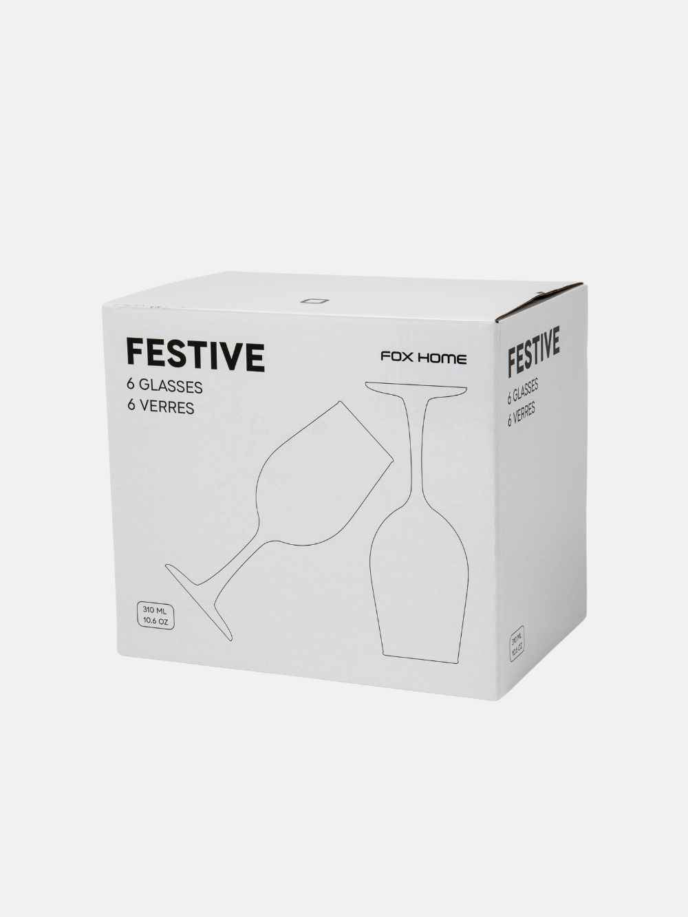 Festive Wine Glasses, Set of 6