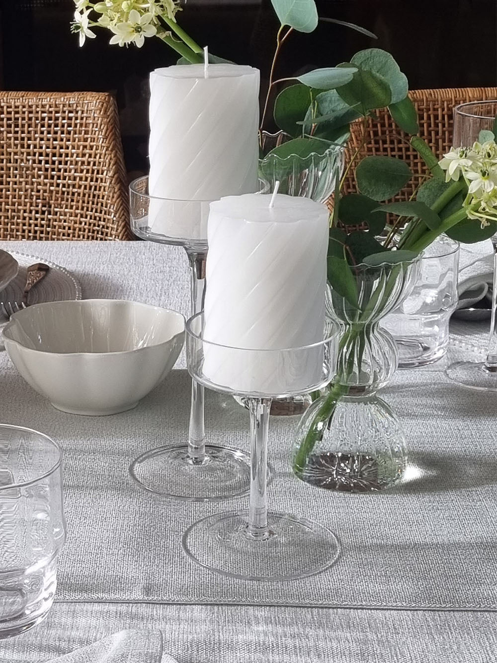 Glass Tealight/Pillar Candle Holder (L)