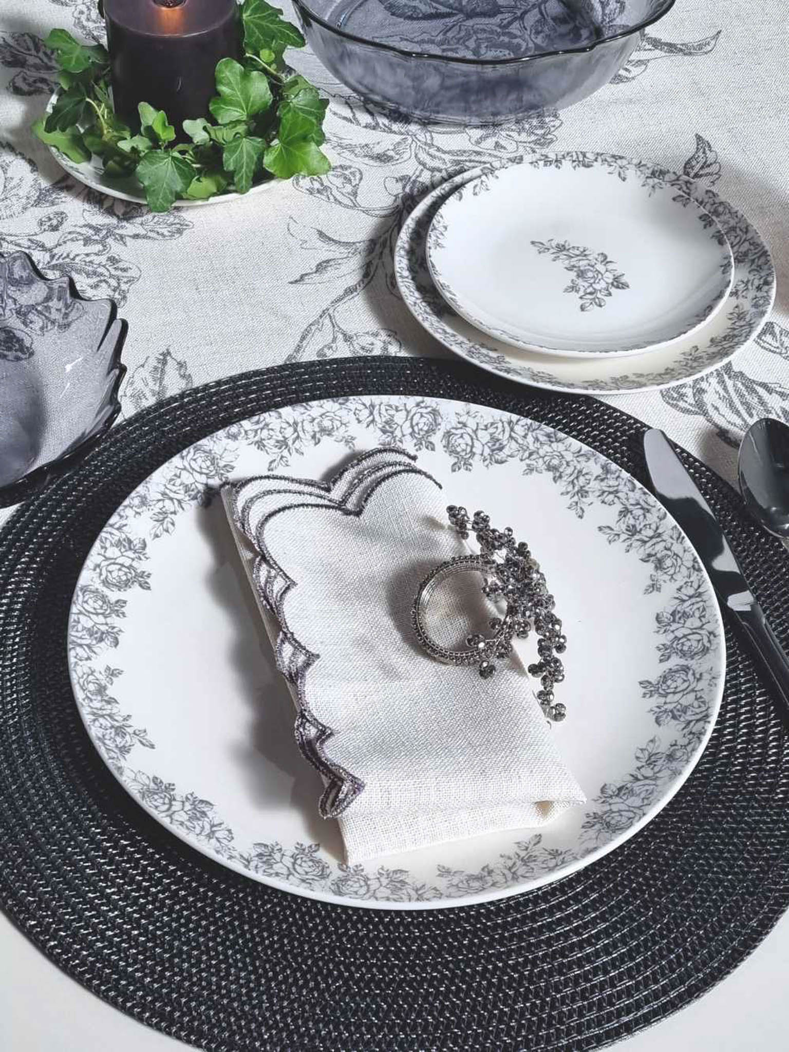 Toile Round Table Placemat