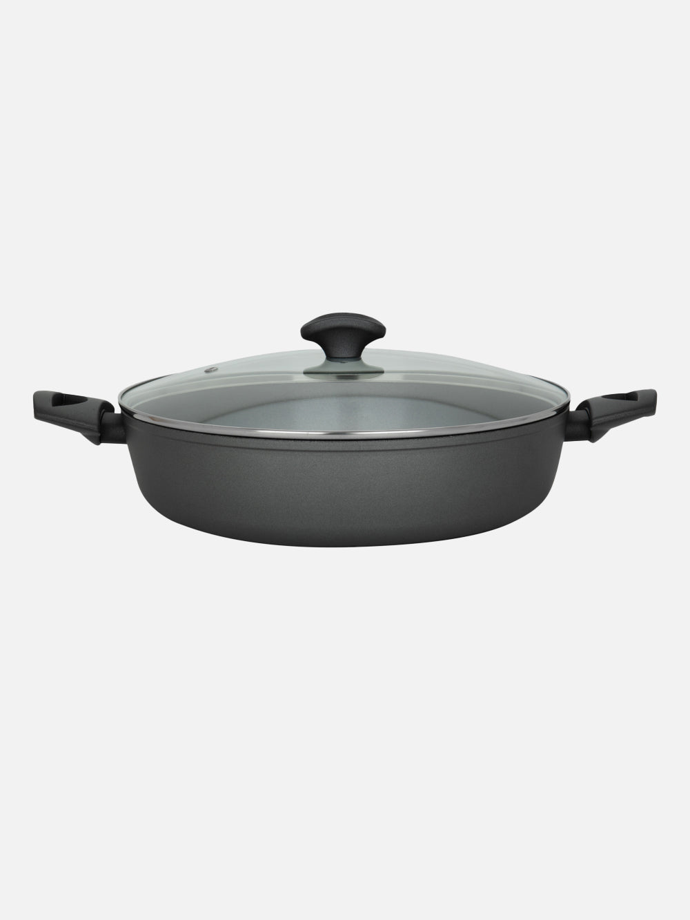 Elementi Shallow Casserole Pan 12.5" | 6 Qt | With Lid