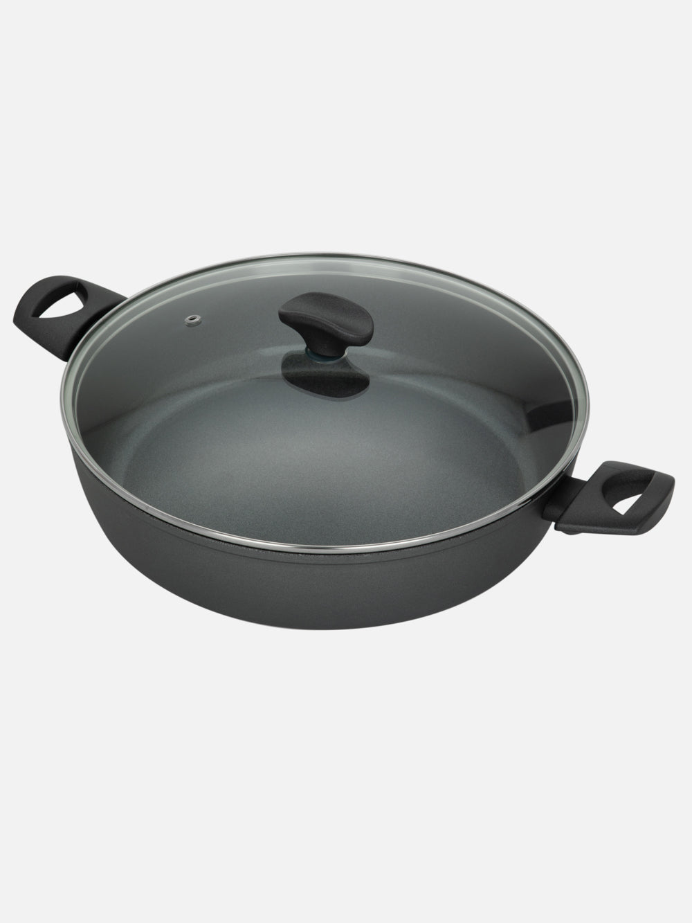 Elementi Shallow Casserole Pan 12.5" | 6 Qt | With Lid