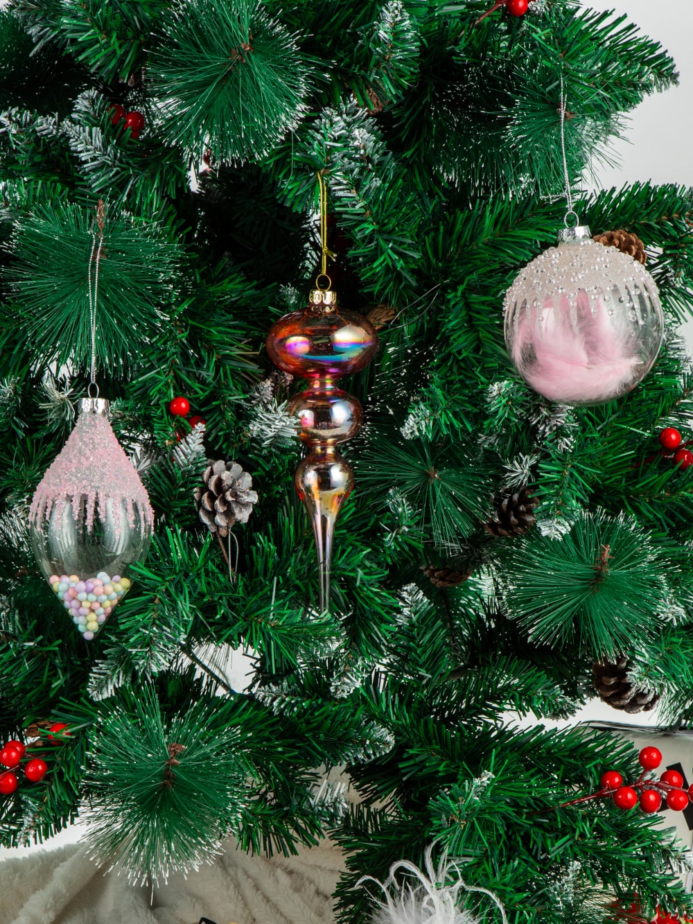 Pink candy ornament 3.9 in