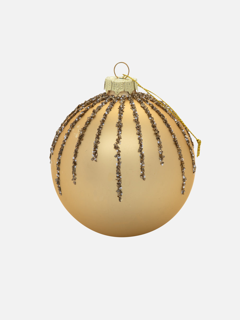 Gold glitter stripes ornament