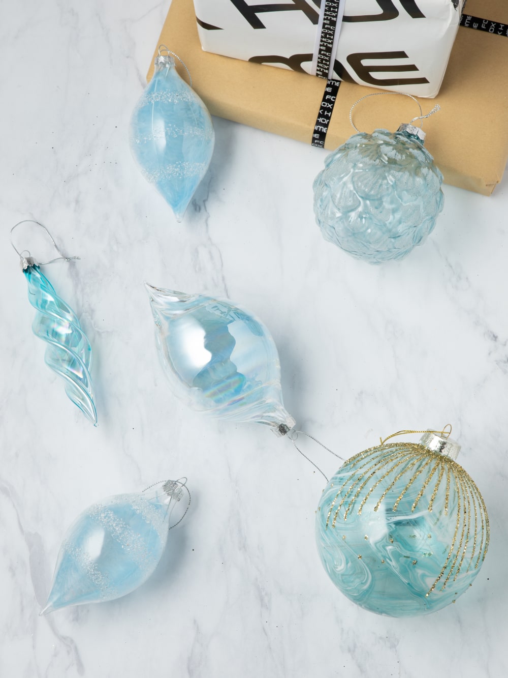 Twisted blue ornament 5.9 in