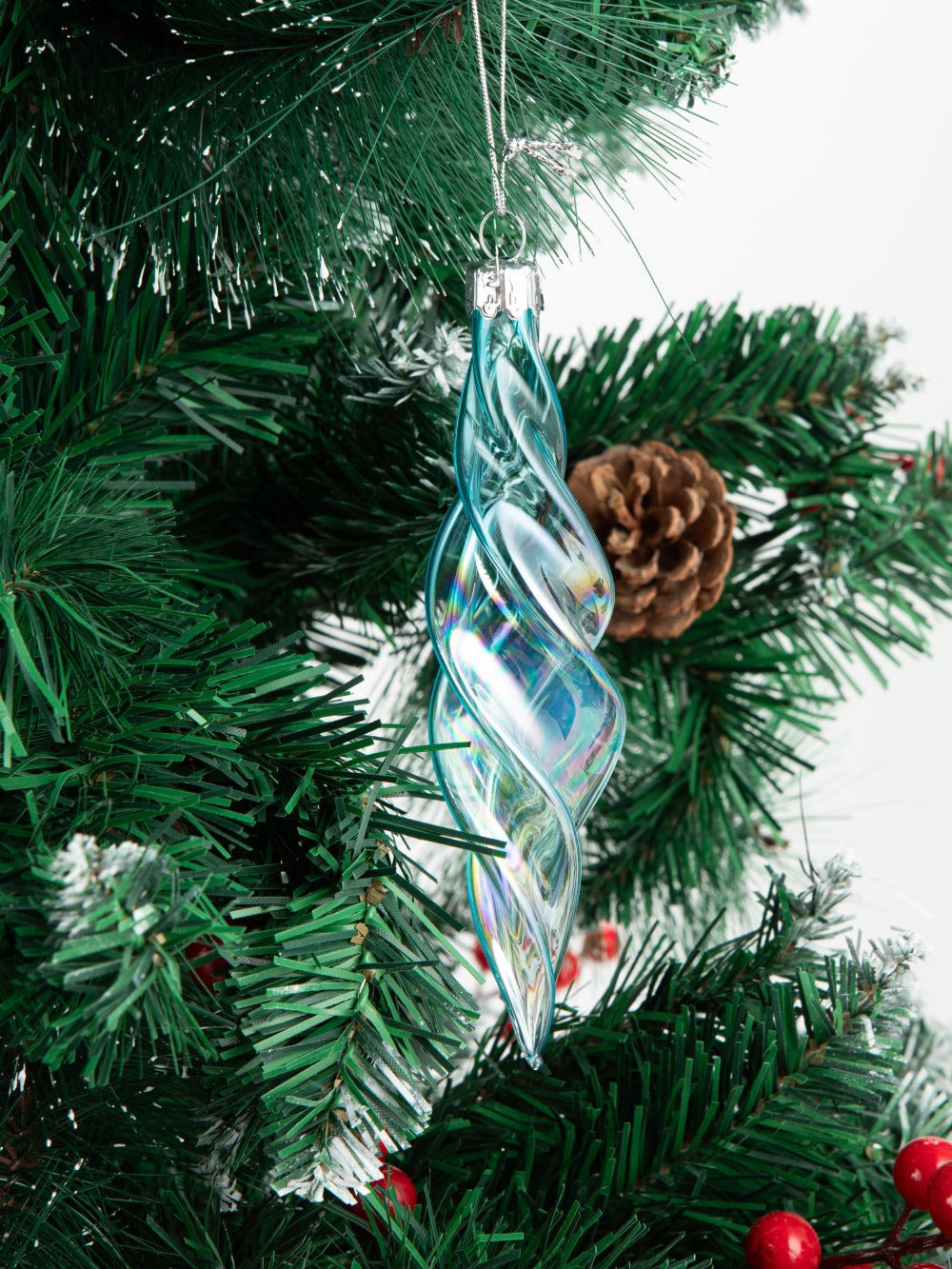 Twisted blue ornament 5.9 in