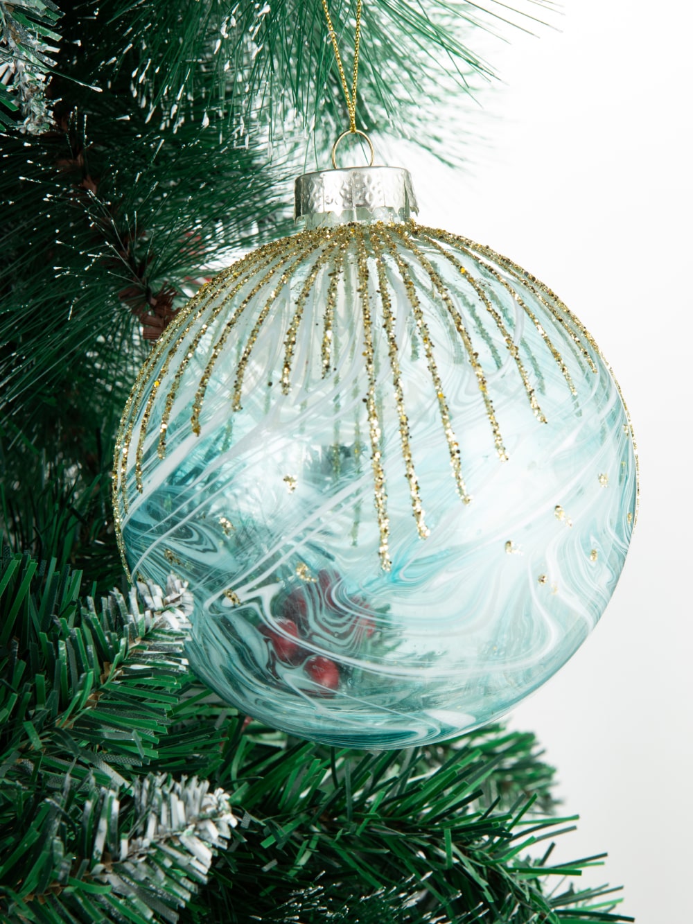 Light blue ornament 4.72 in