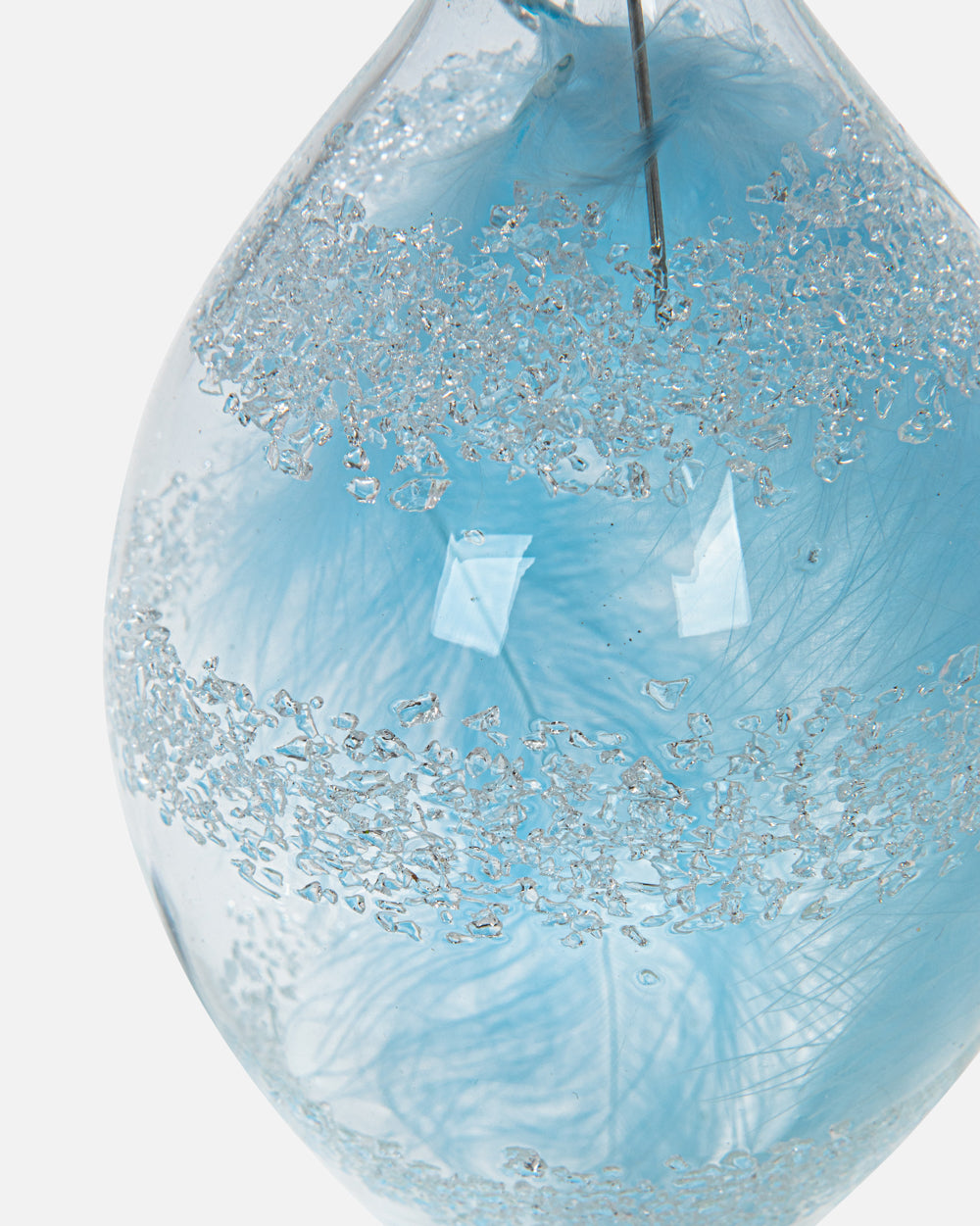 Blue feather finial ornament
