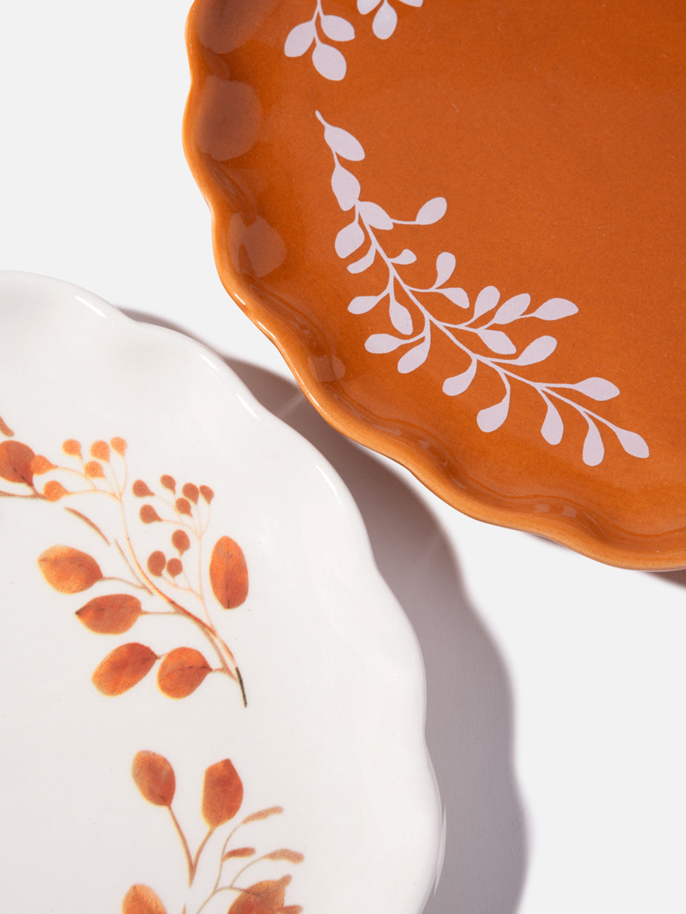 ORANGE CERAMIC FALL PLATE 8IN