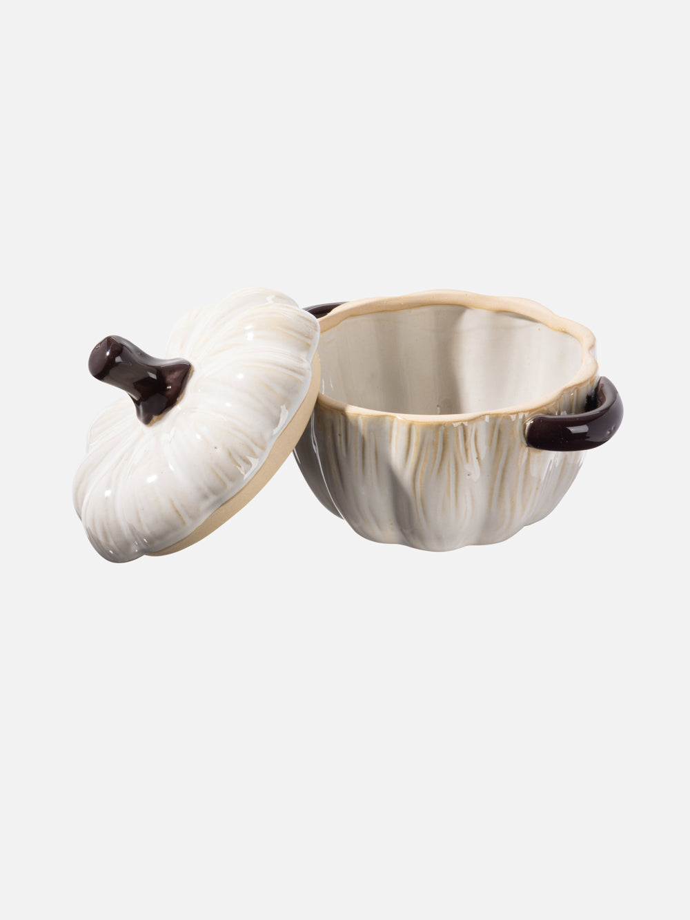 CERAMIC PUMPKIN JAR 6.4IN