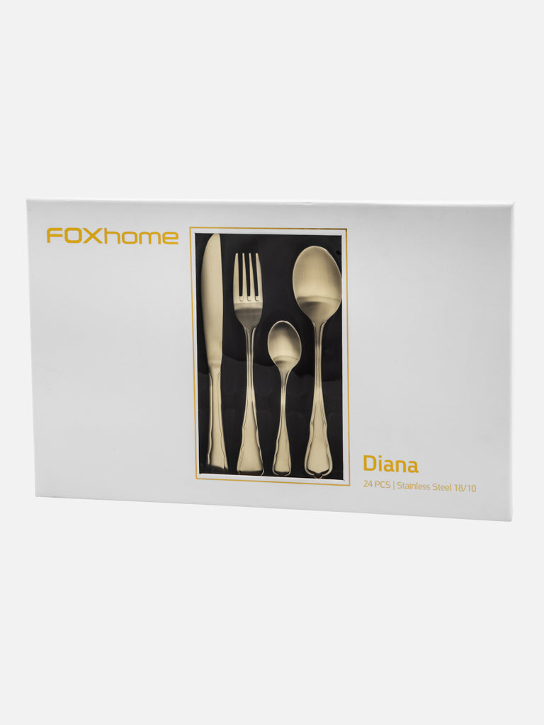 Diana 24 Piece Stainless Steel Flatware Set - FOX HOME CANADA