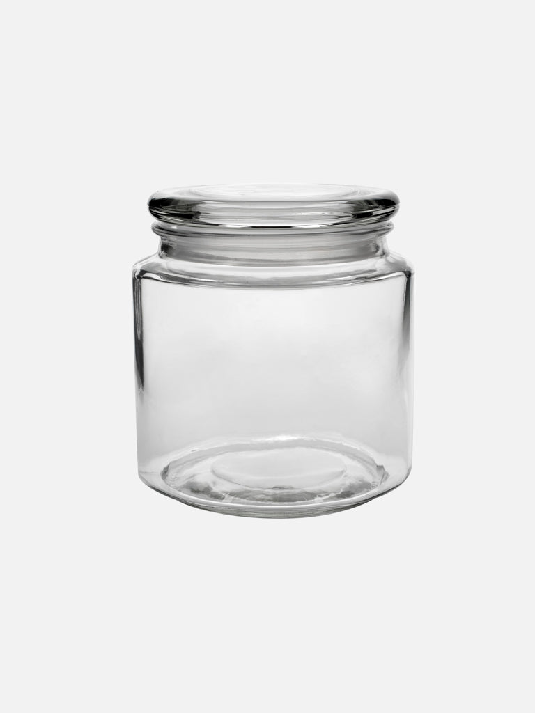Flate Round Glass Storage Container - FOX HOME CANADA