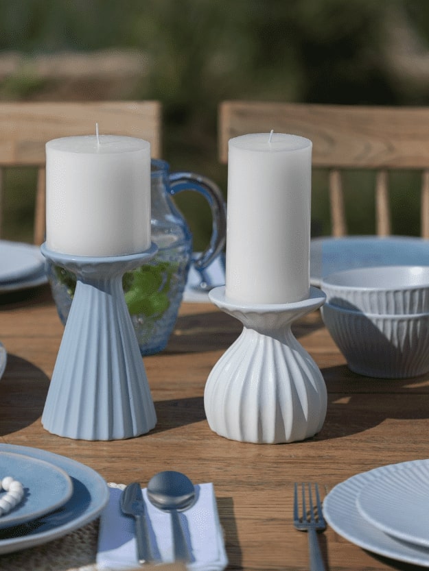 Shell Pillar Candle Holder 5.3"