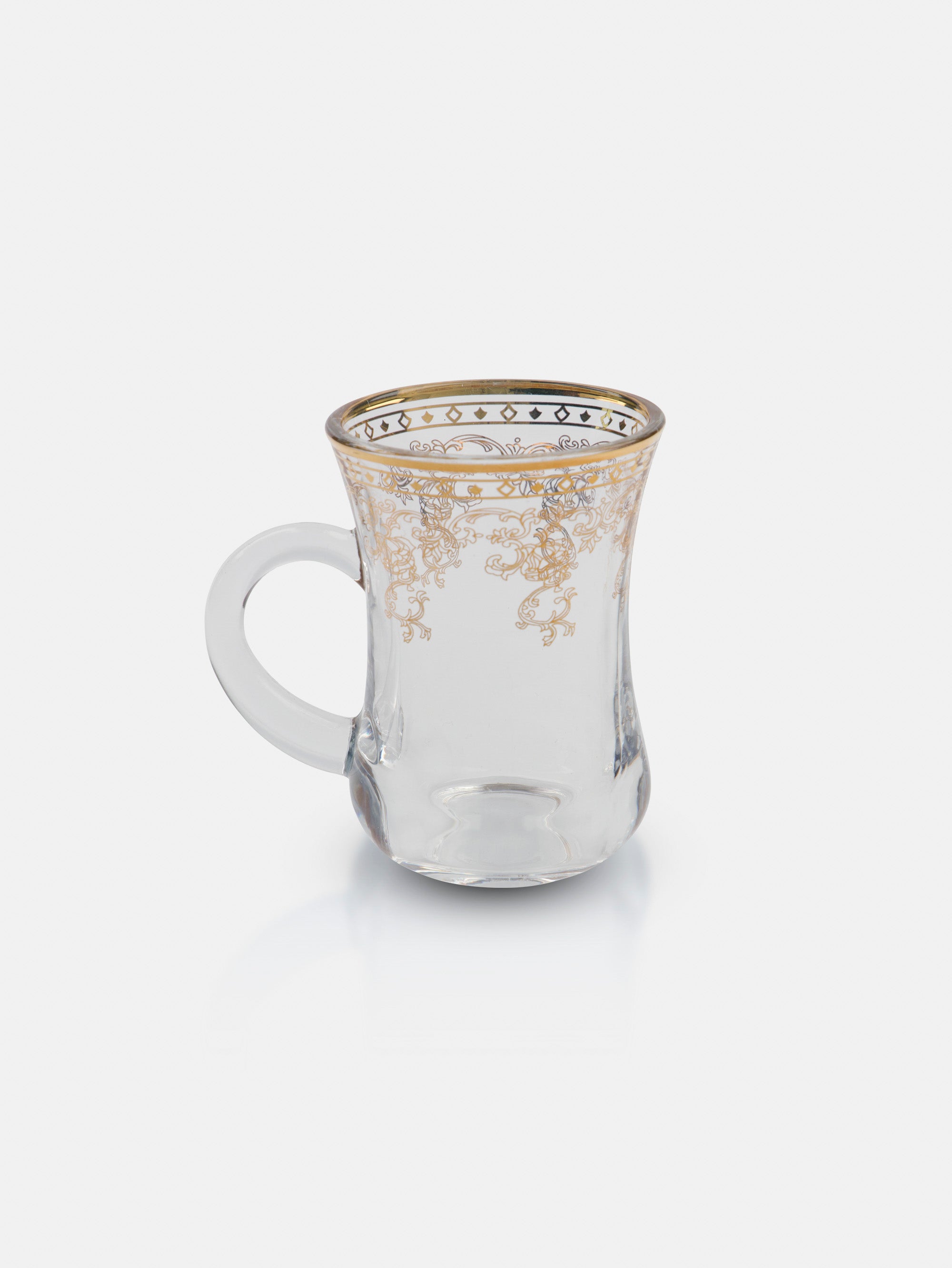 MACHIN MADE TEA GLASS W/DECAL