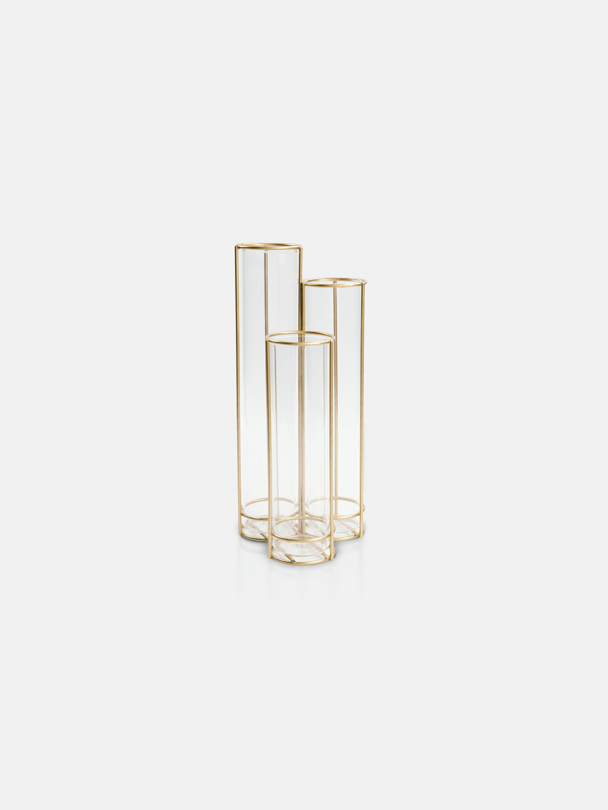 Gilded tiered vase 10*4.7in