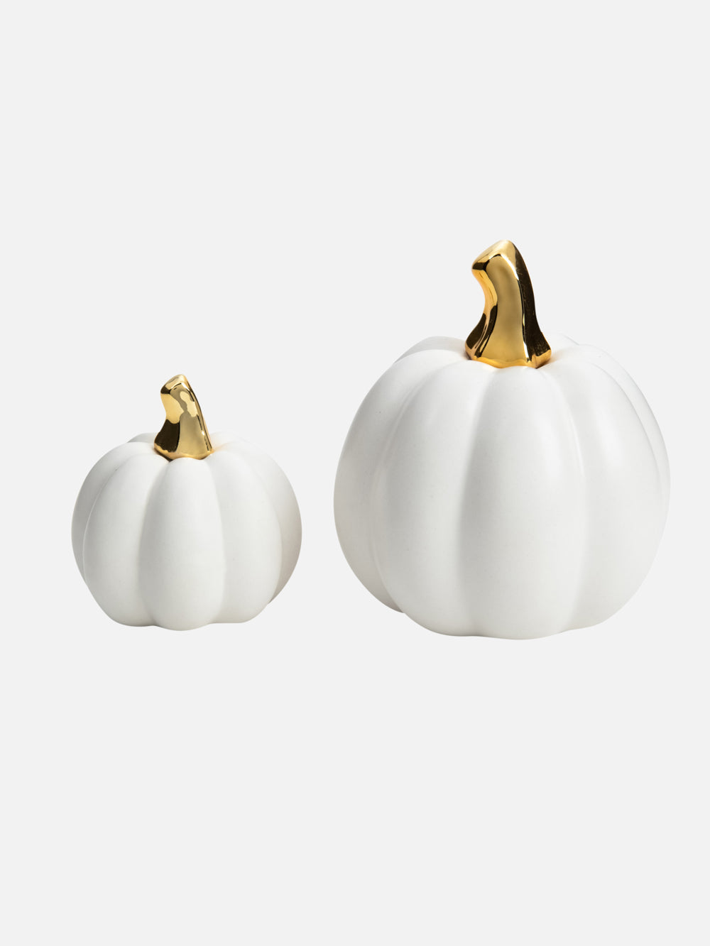 Decorative White Ceramic Pumpkin - S
