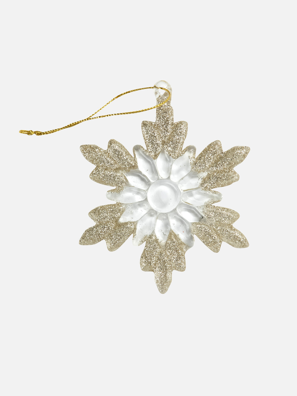 Golden Glass Snowflake  Ornaments