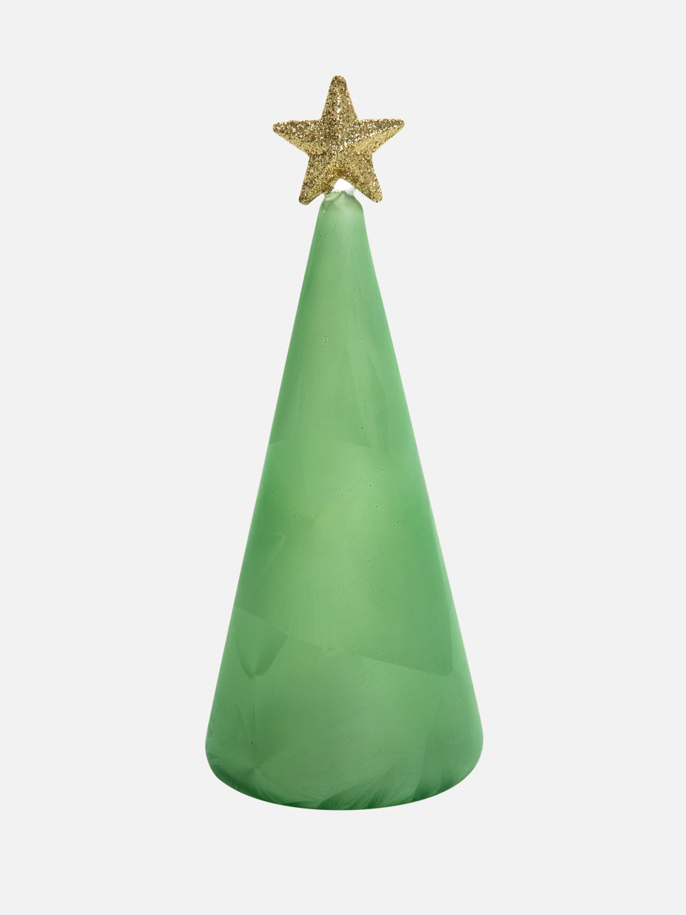 glass green Christmas LED Lit Fir Tree with Star