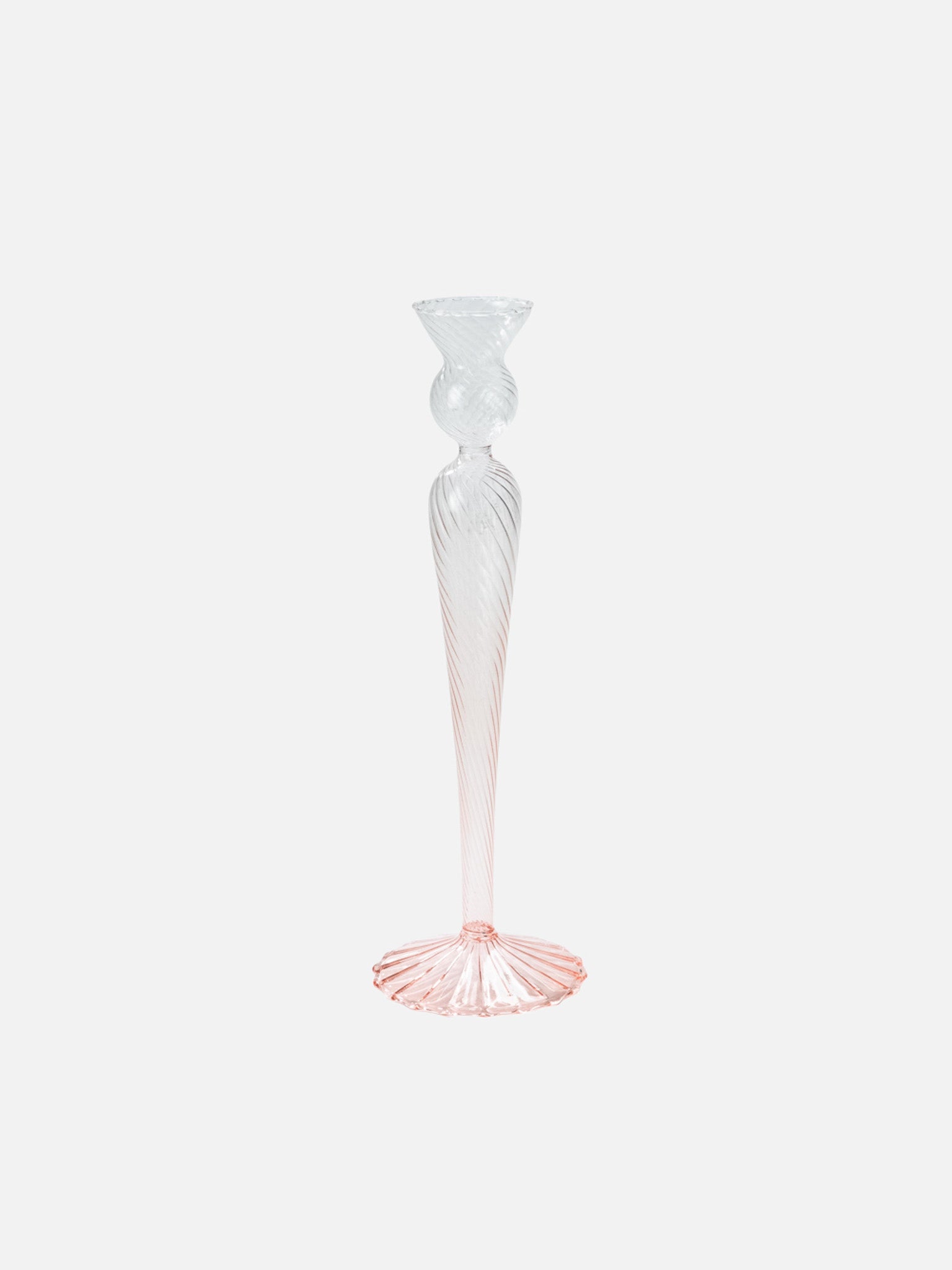 Spiral Glass Taper Candle Holder (S)