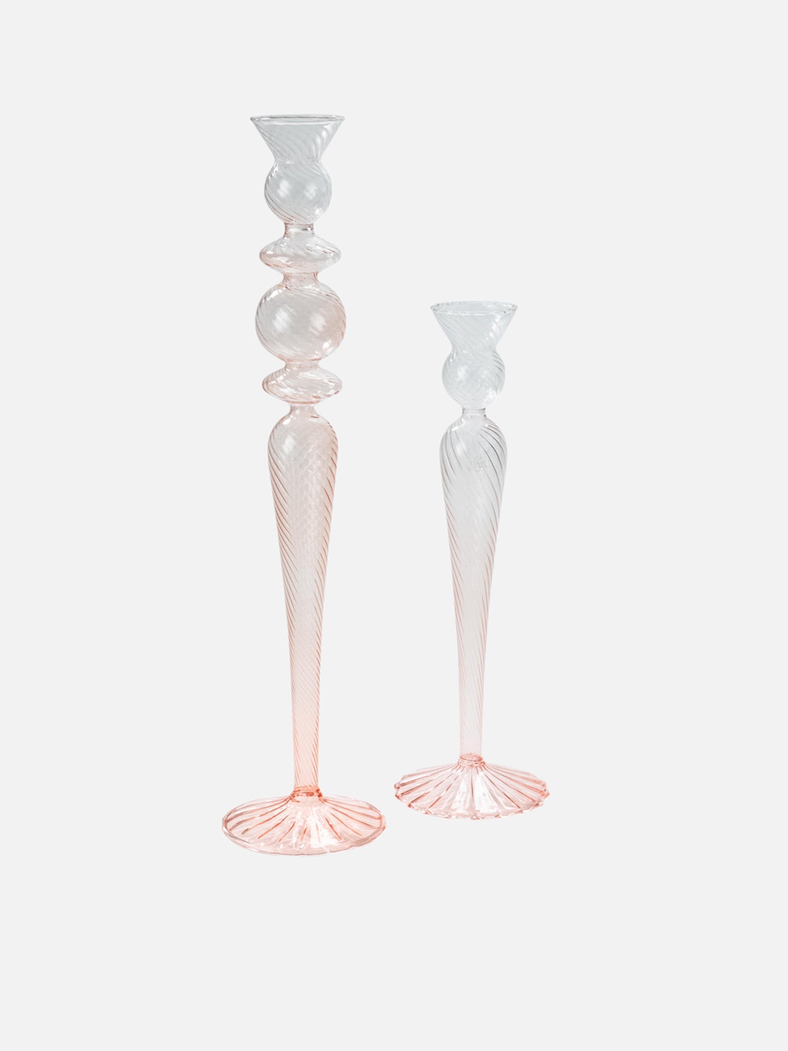 Spiral Glass Taper Candle Holder (L)