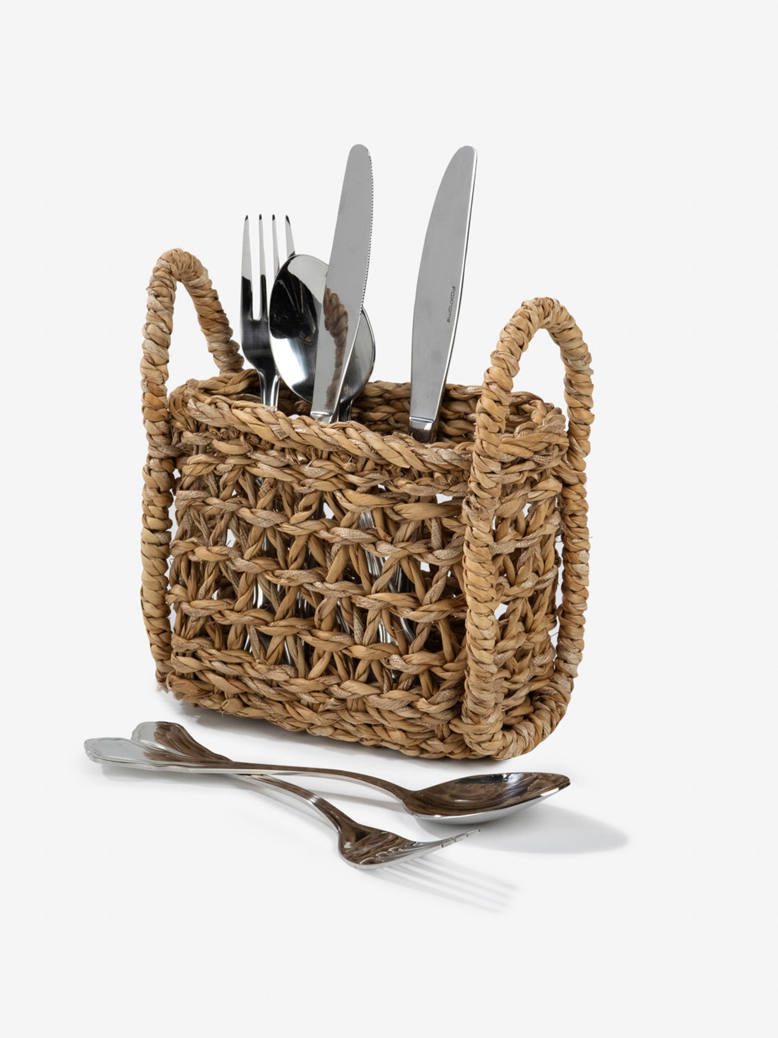 Gina Rectangular Straw Flatware Basket