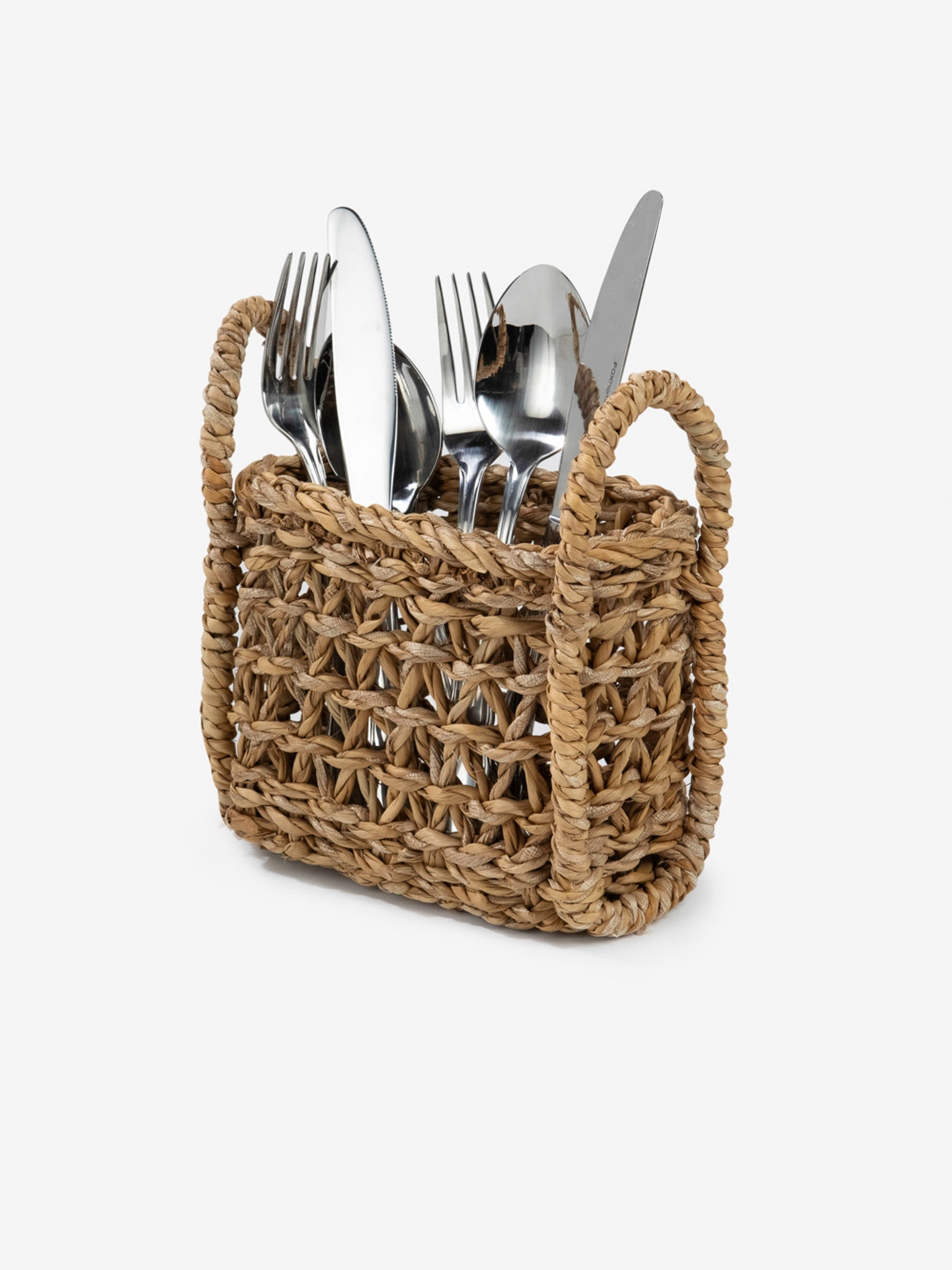 Gina Rectangular Straw Flatware Basket