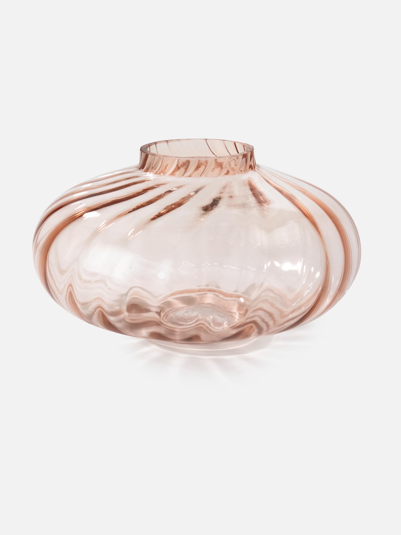 Apricot Spiral Glass Vase