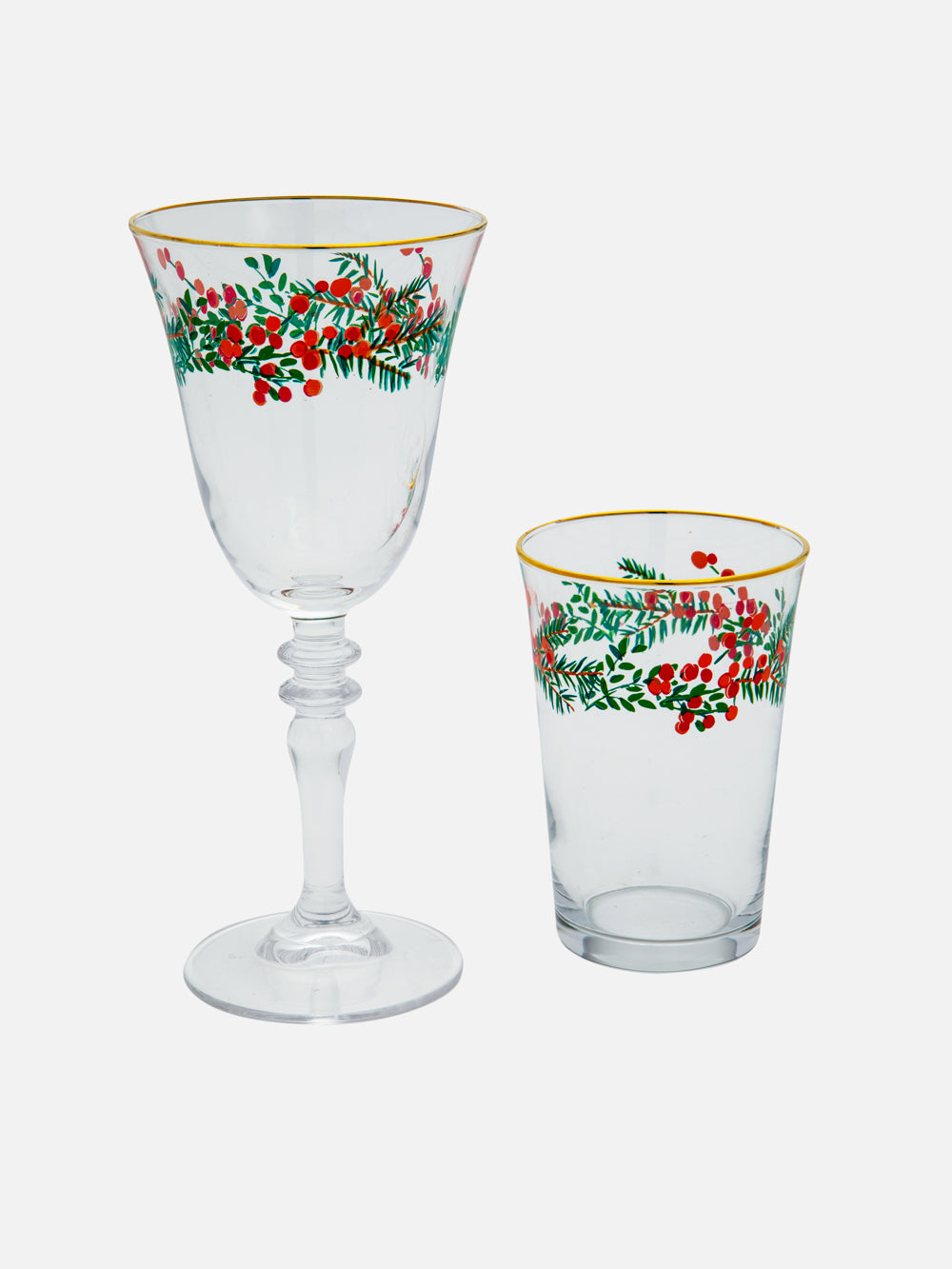 Festive Holiday Wine Glass