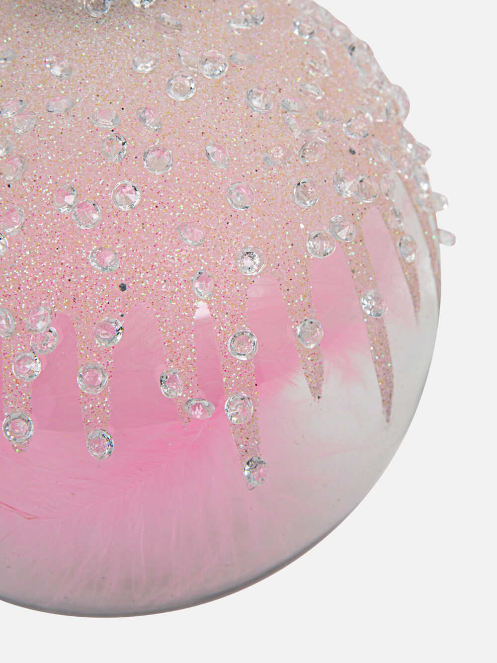 Frosted Pink Feather Ornament