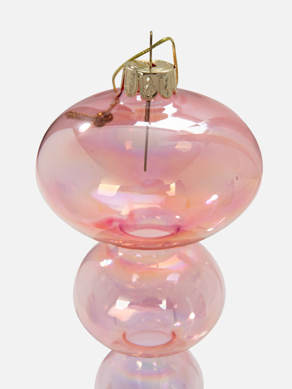 Iridescent Pink Glass Ornament