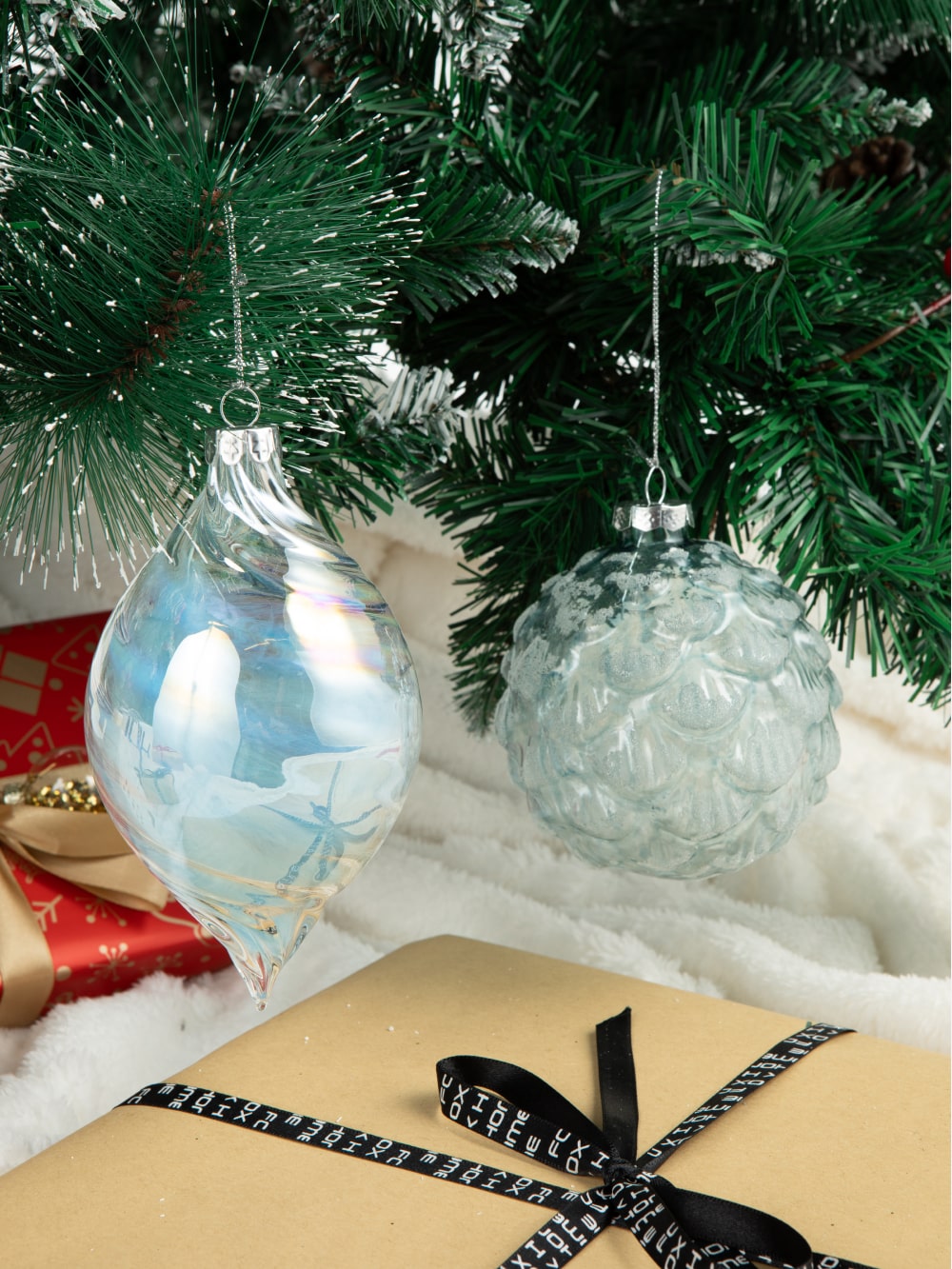 Frosted Pinecone ball Ornament