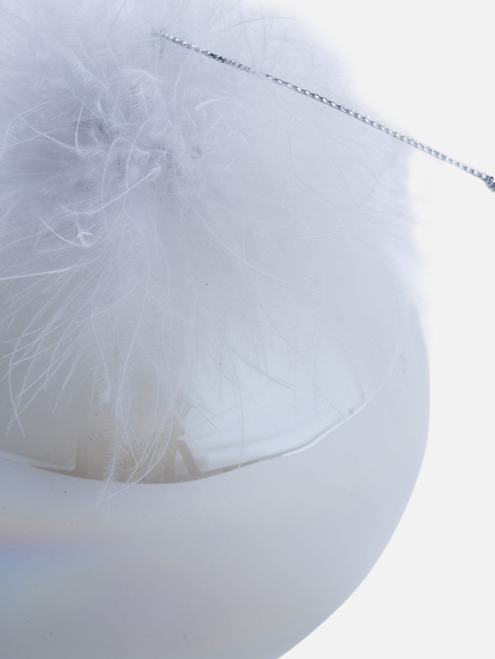 Feather pearl ornaments 3.9 in