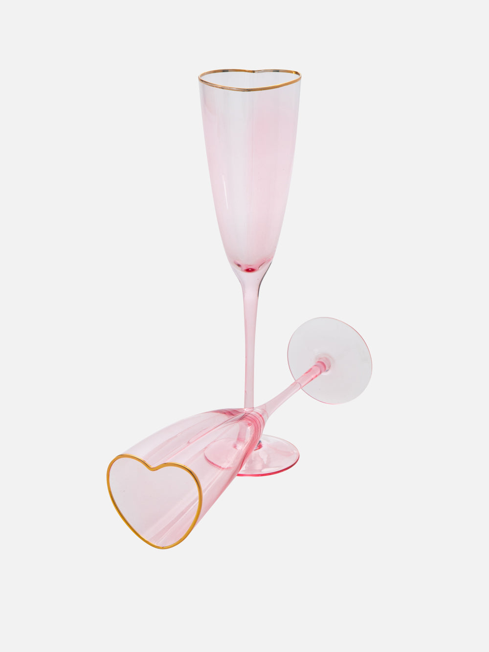 Heart-Shaped Champagne Glasses - Set of 2