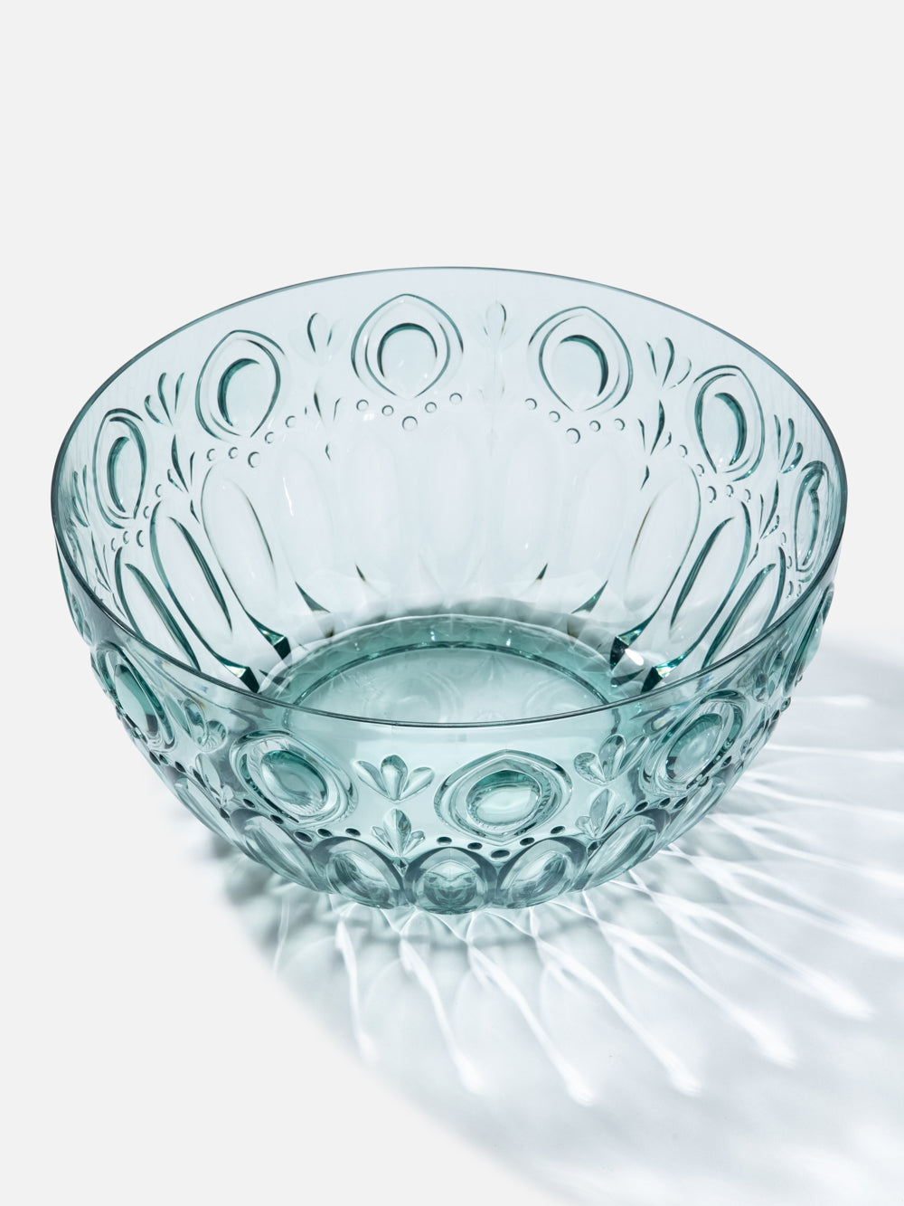 Peacock Turquoise Serving Bowl 9.8" Diam, 4.9" H