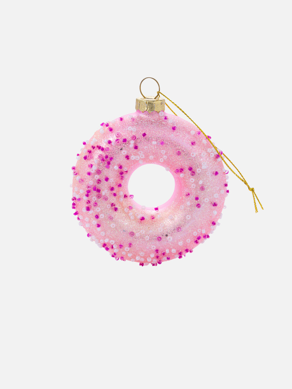 PINK DONUT ORNAMENT 3.1IN