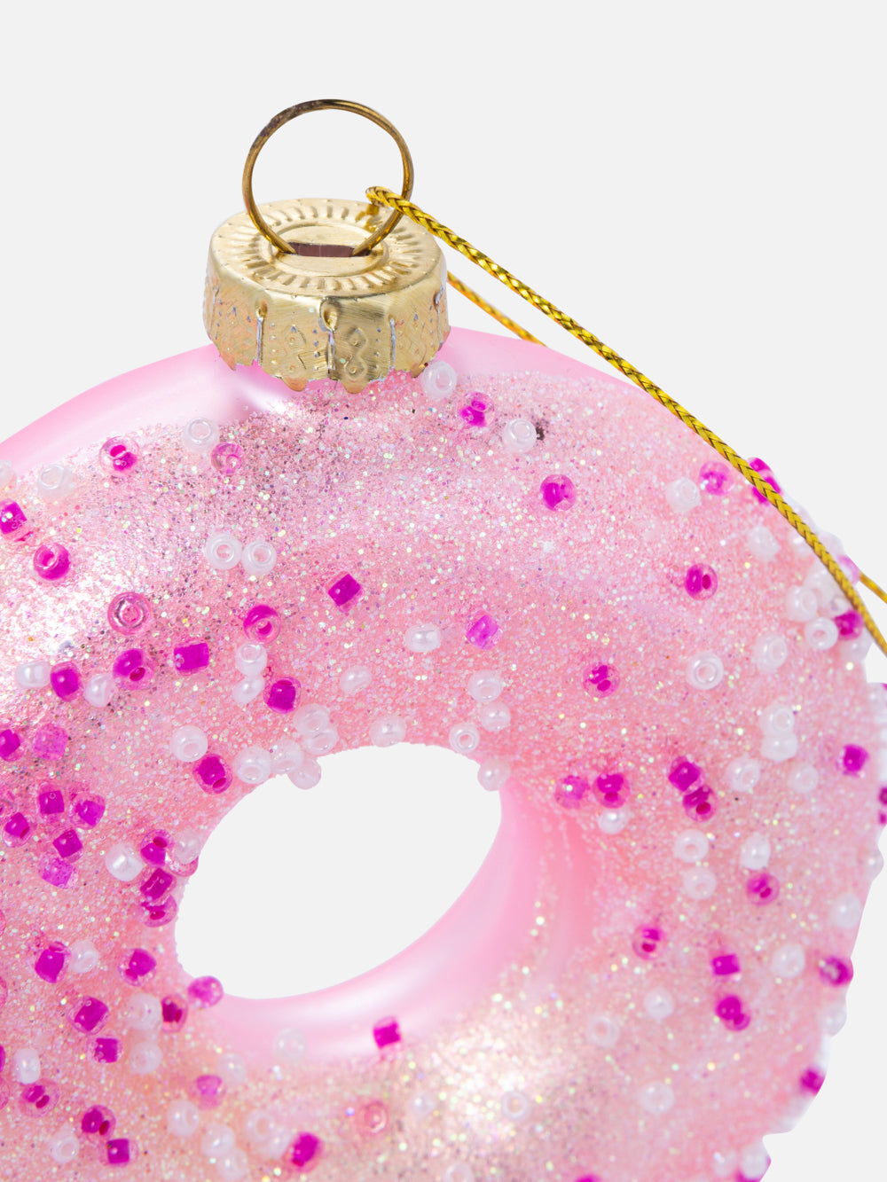 PINK DONUT ORNAMENT 3.1IN