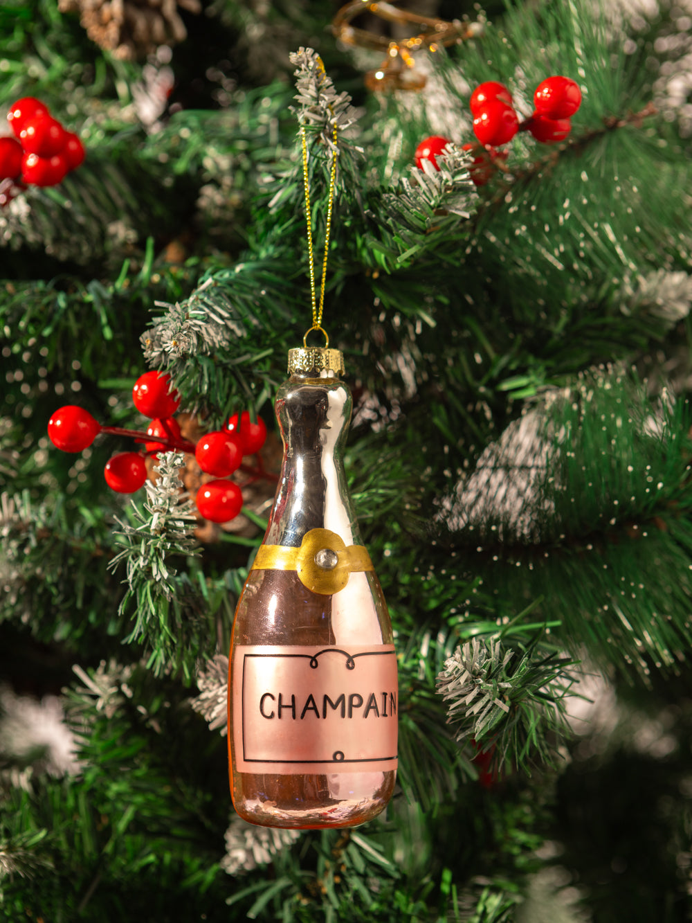 CHAMPAGNE ORNAMENT 5.1IN