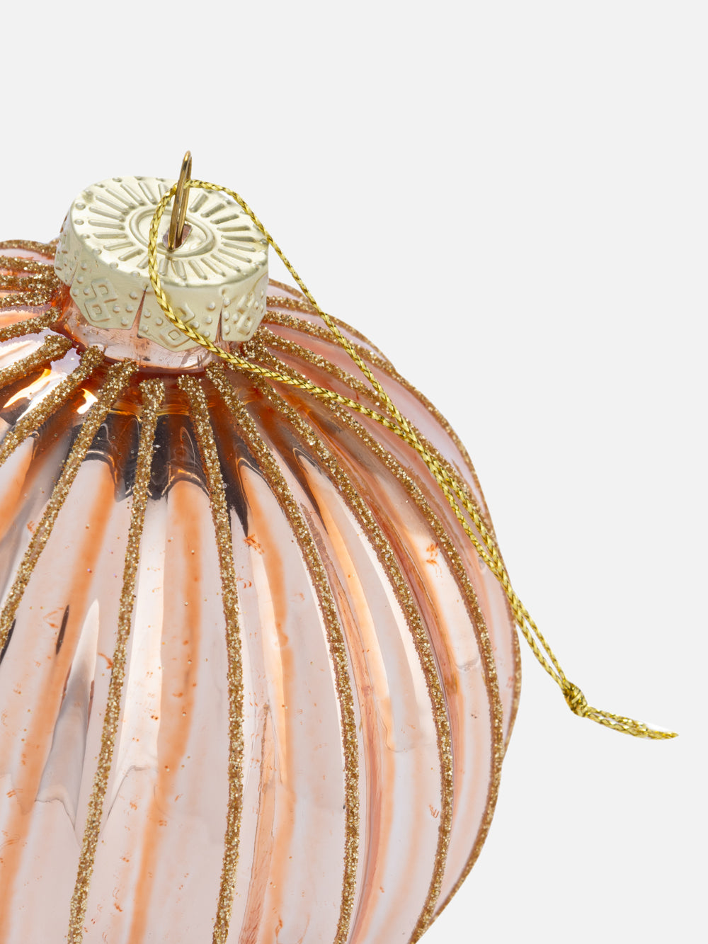 PLEATED RUST ORNAMENT 3.9IN