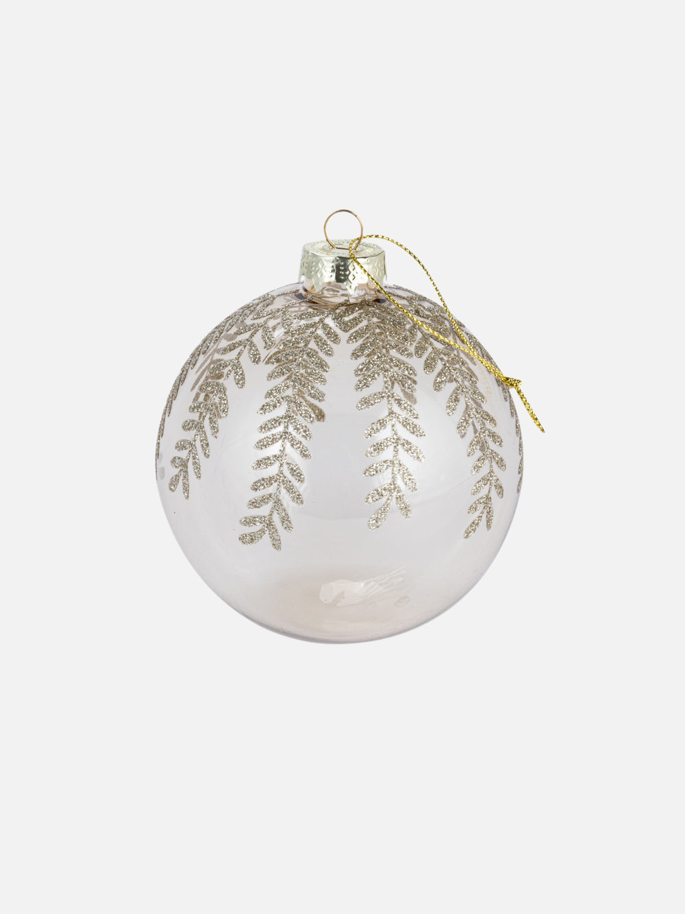 GOLD ROUND LEAF ORNAMENT 3.9IN