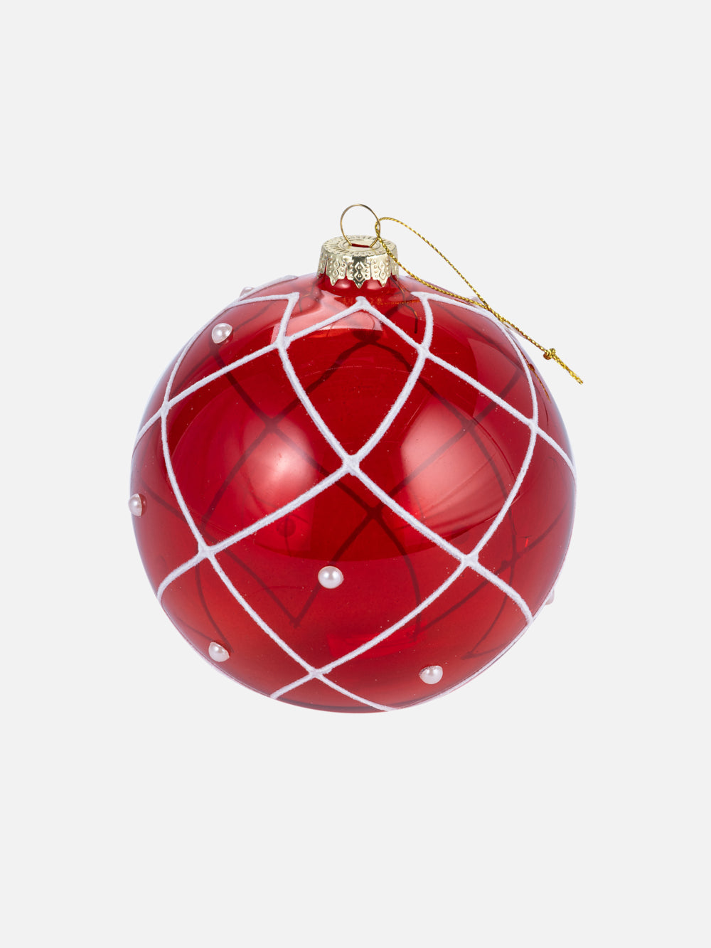 RED BALL PEARL ORNAMENT 4.72IN