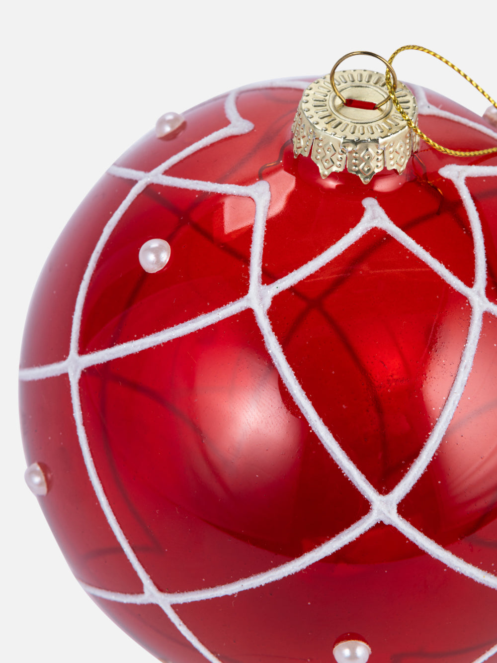 RED BALL PEARL ORNAMENT 4.72IN