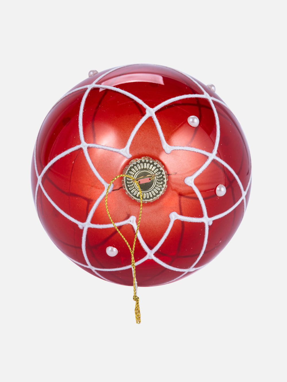 RED BALL PEARL ORNAMENT 4.72IN