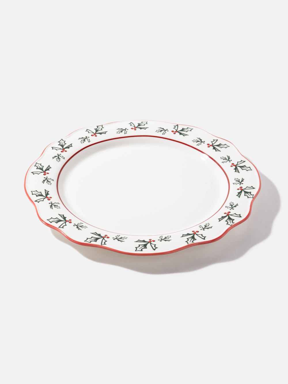 HOLLY CHRISTMAS PLATE 13IN