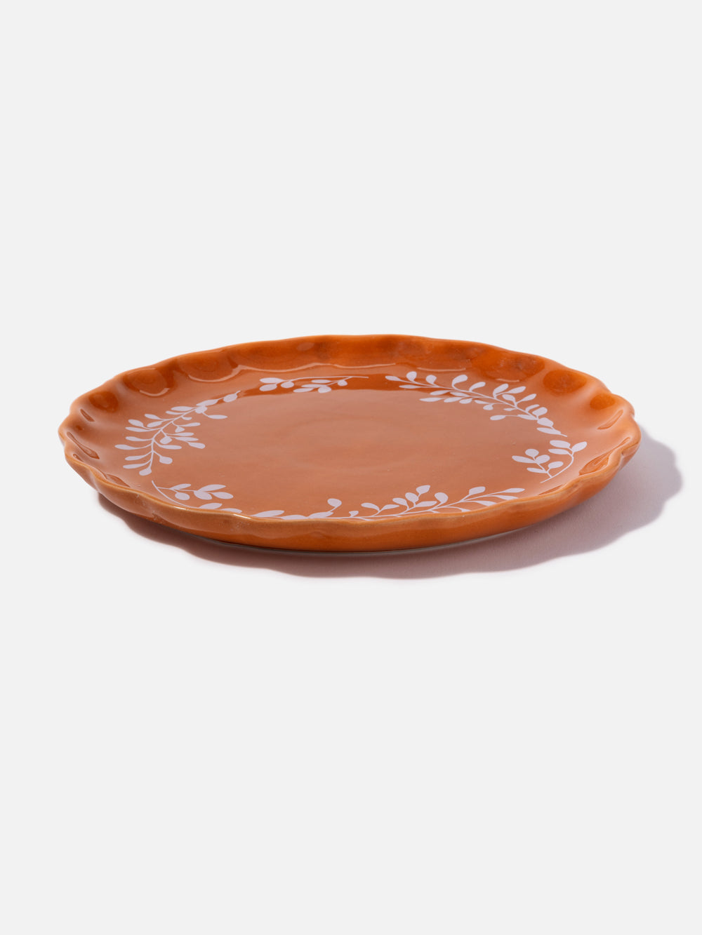 ORANGE CERAMIC FALL PLATE 8IN