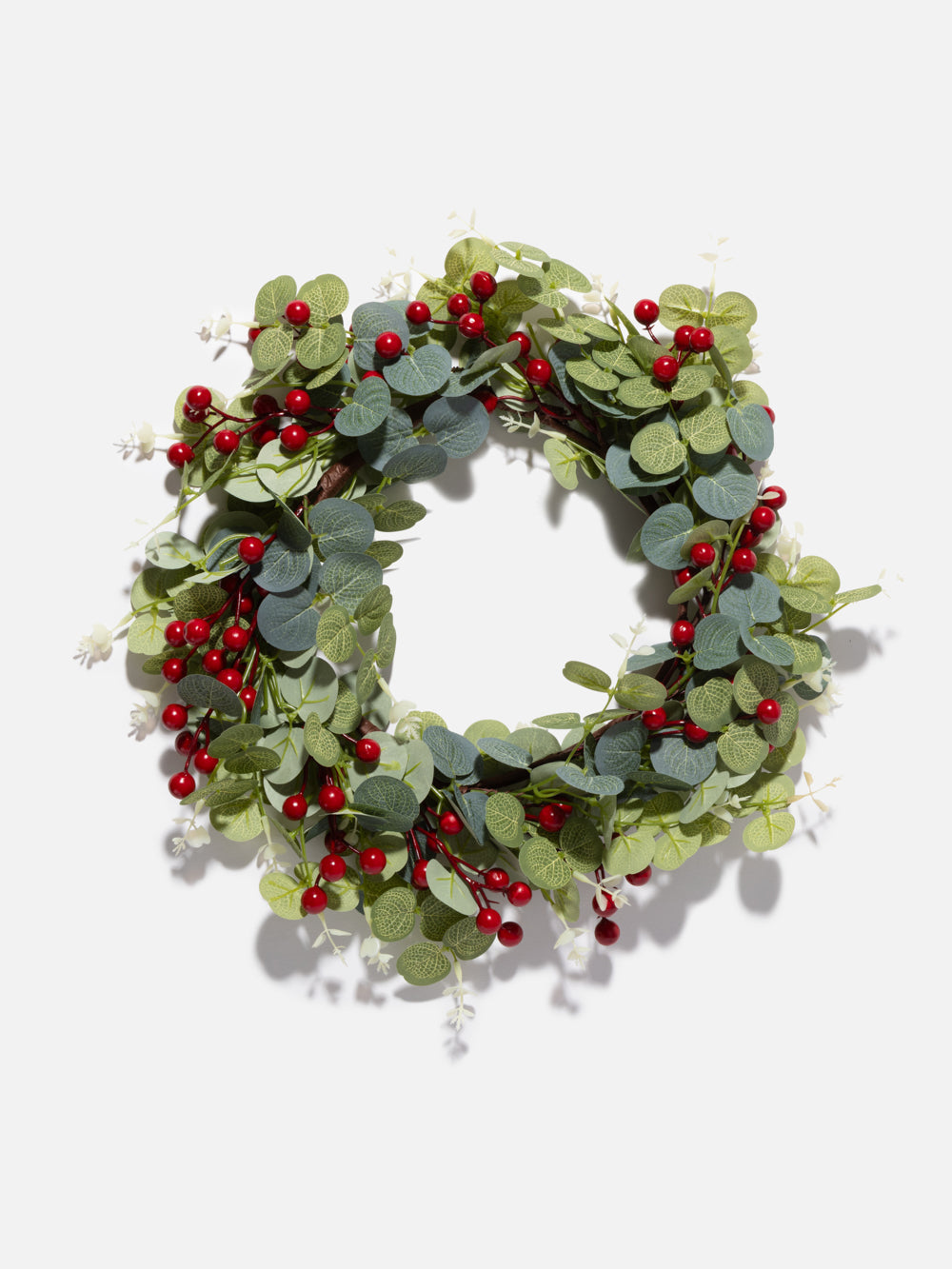 XMAS LEAF& BERRY WREATH 13.7IN