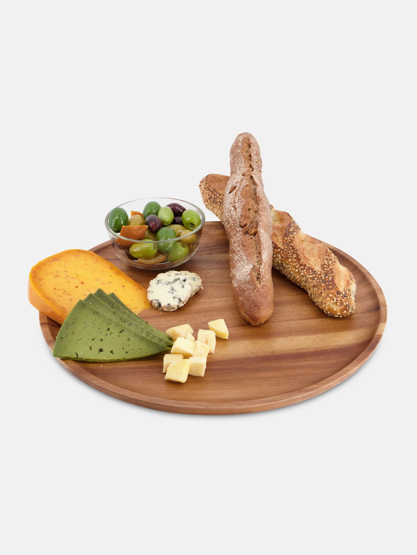 Acasia round wood Tray - FOX HOME CA STORE