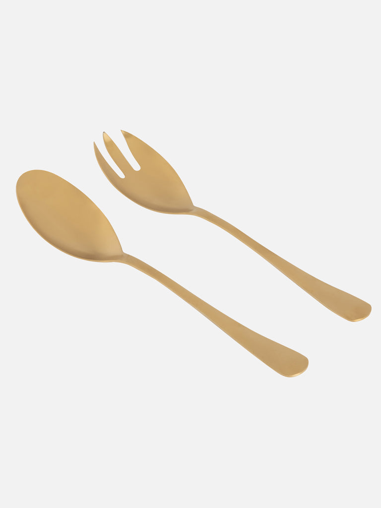 Gold 2 Piece Salad Serving Set - FOX HOME CA STORE