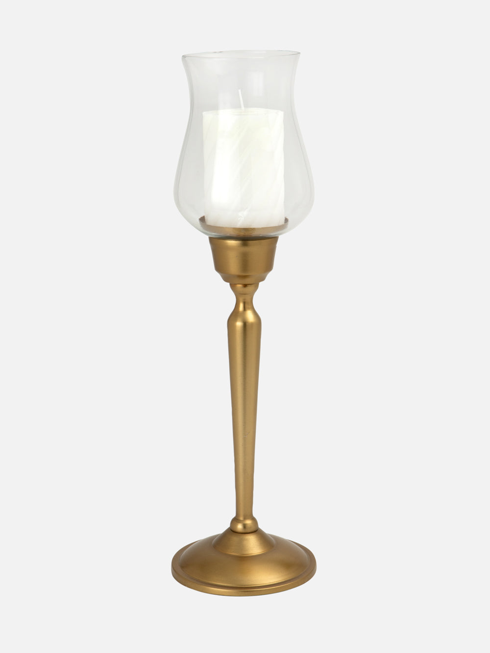 Gold Pillar Candle Holder - L - FOX HOME CA STORE