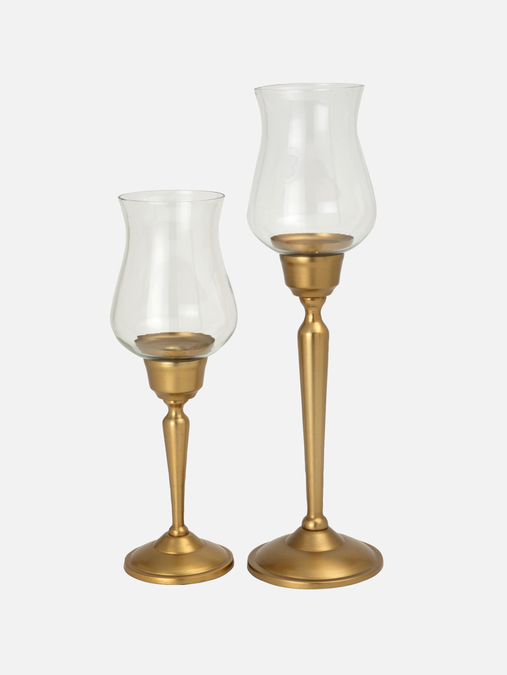 Gold Pillar Candle Holder - L - FOX HOME CA STORE