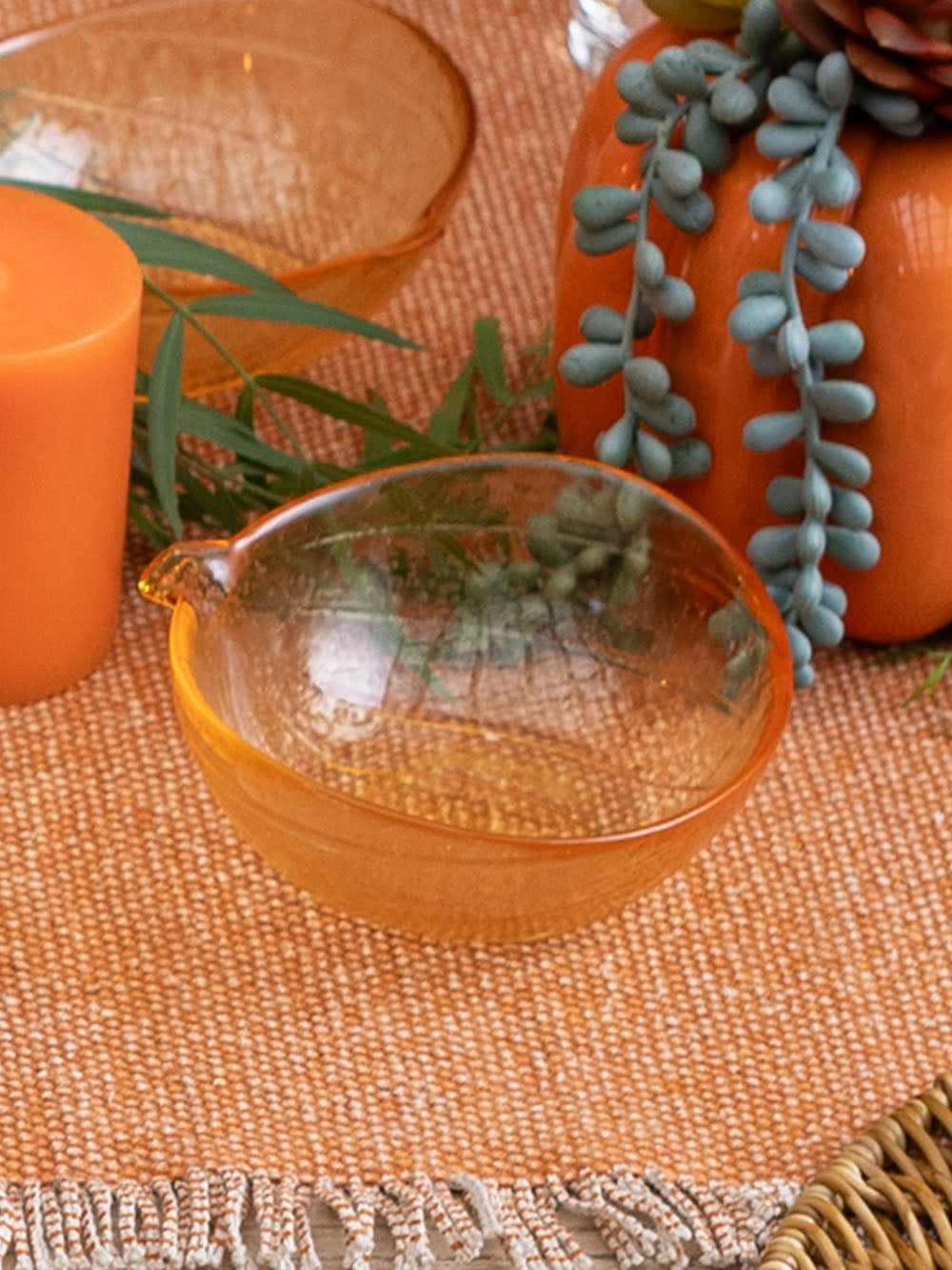 Pumpkin Glass Mini Serving Bowl