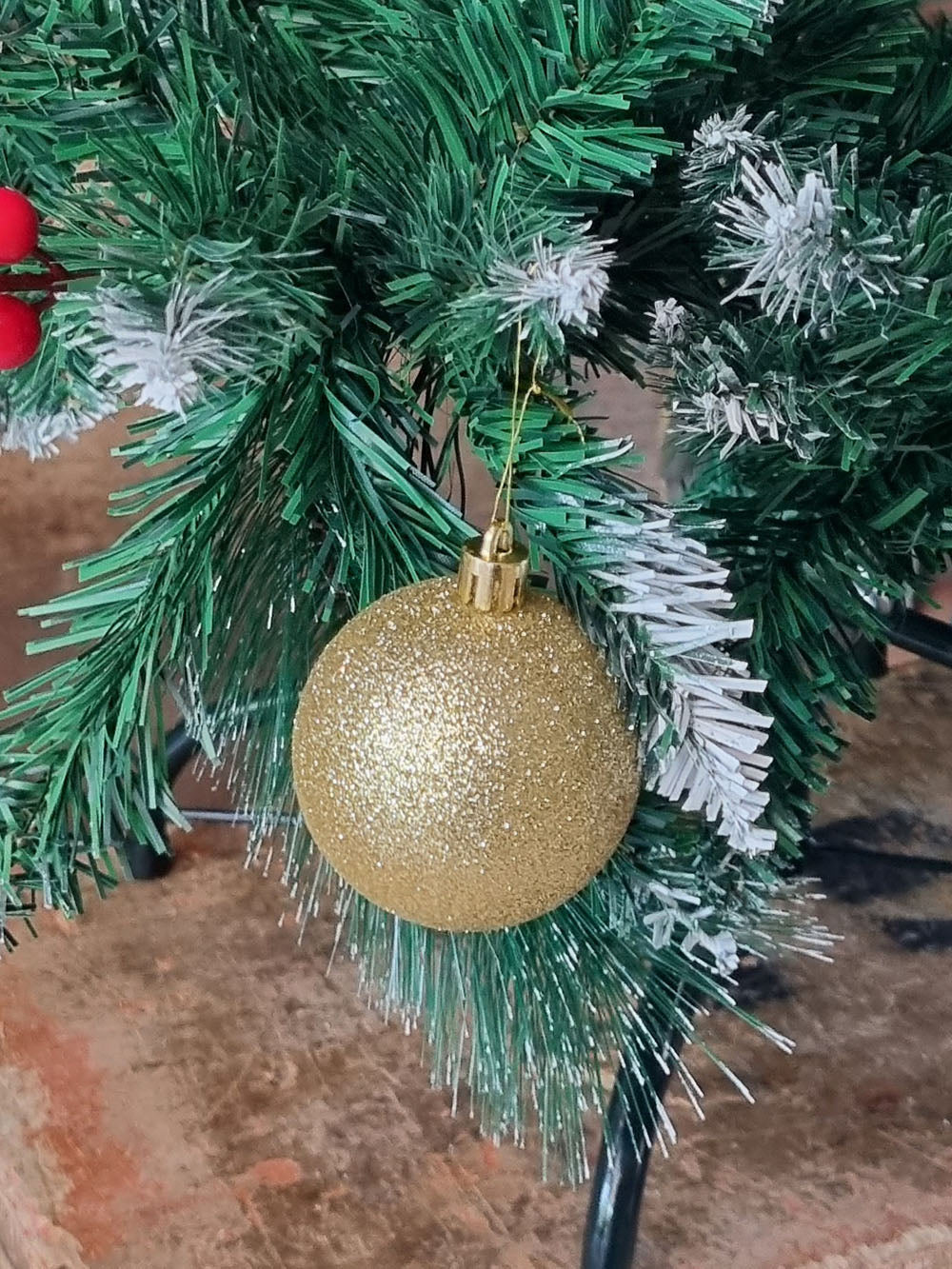 Gold Christmas ball Mixed Ornaments SET - 12 PCS